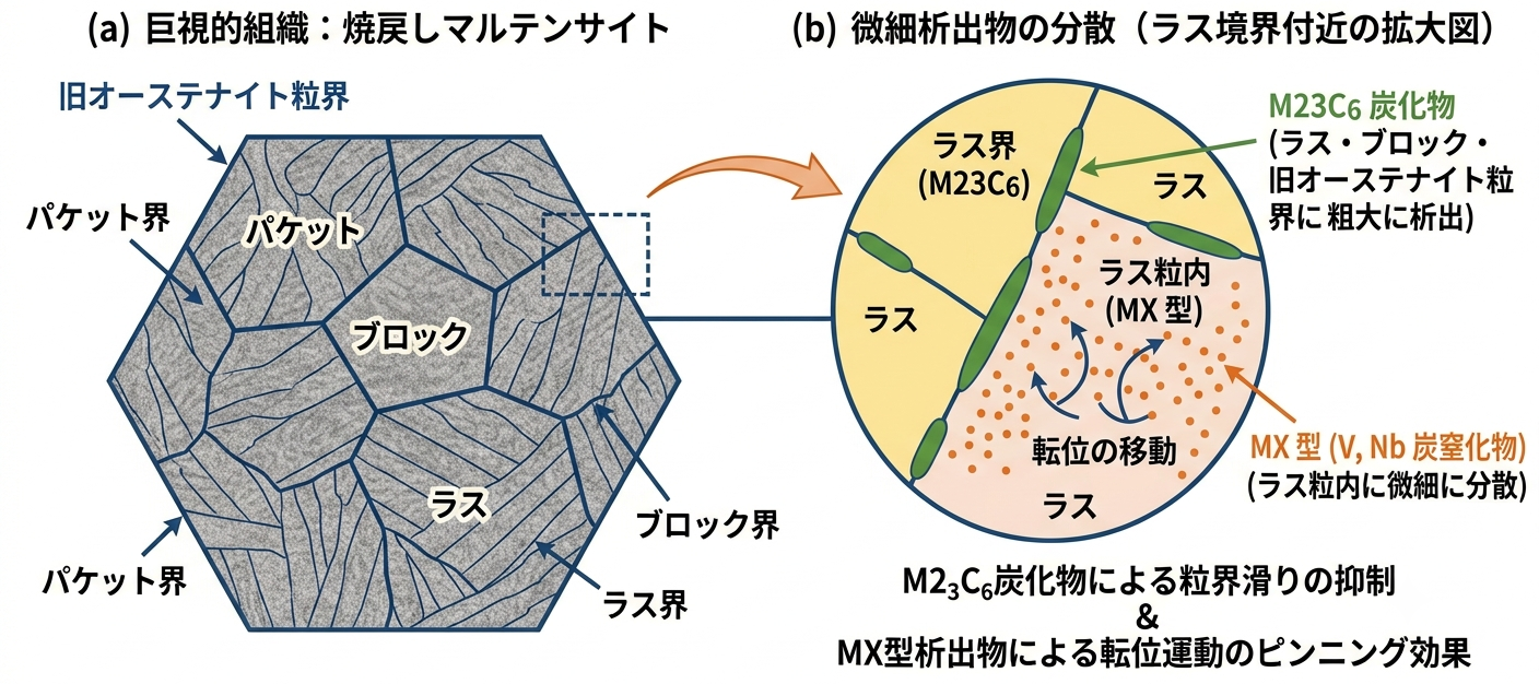 焼き戻しマルテンサイト組織