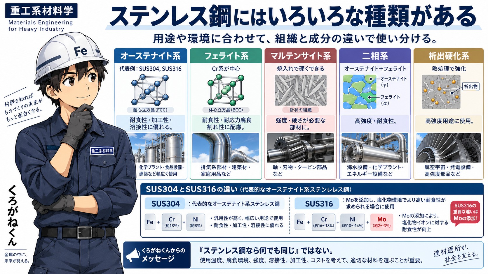 ステンレス鋼の種類
