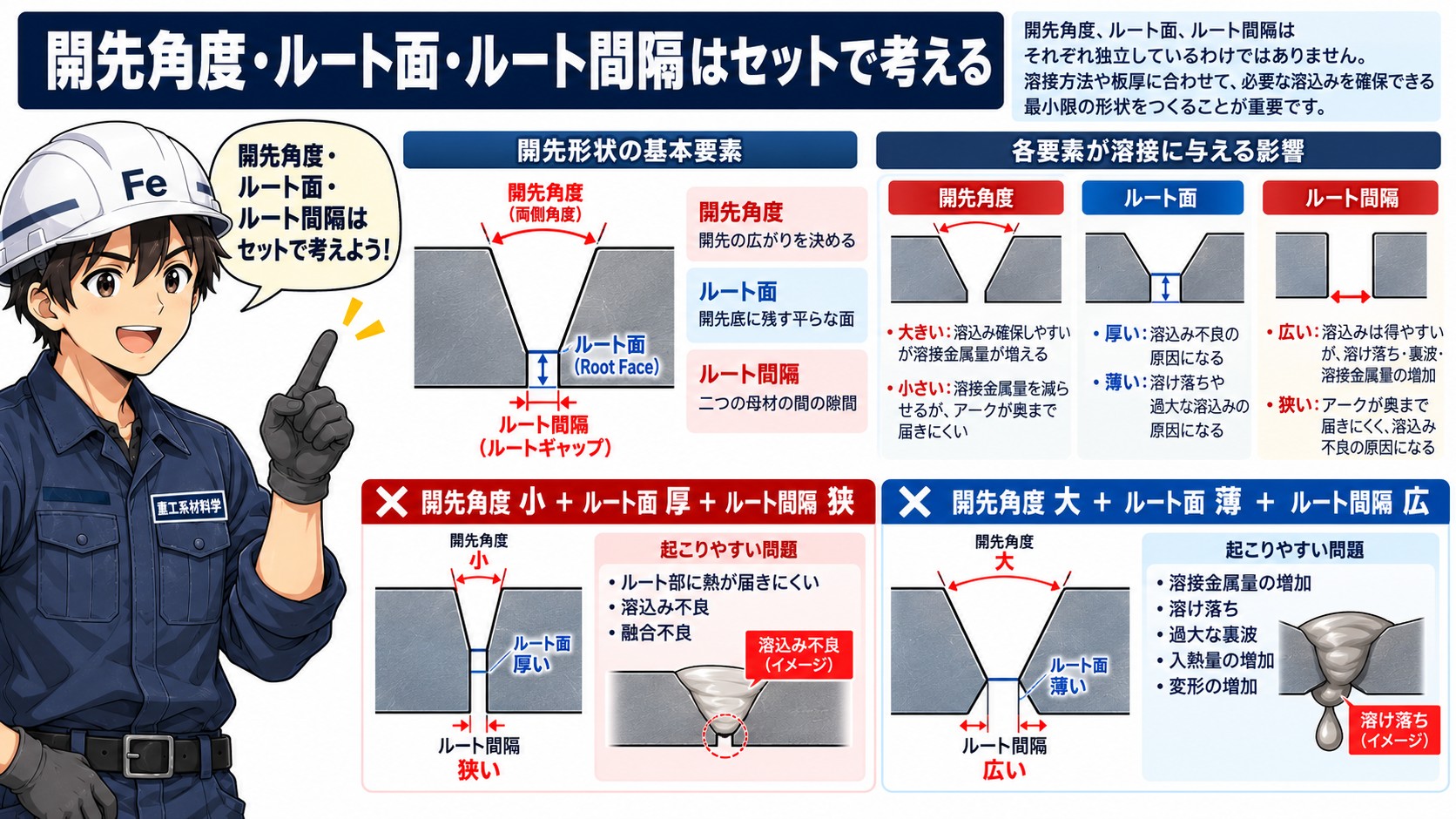 最適な開先