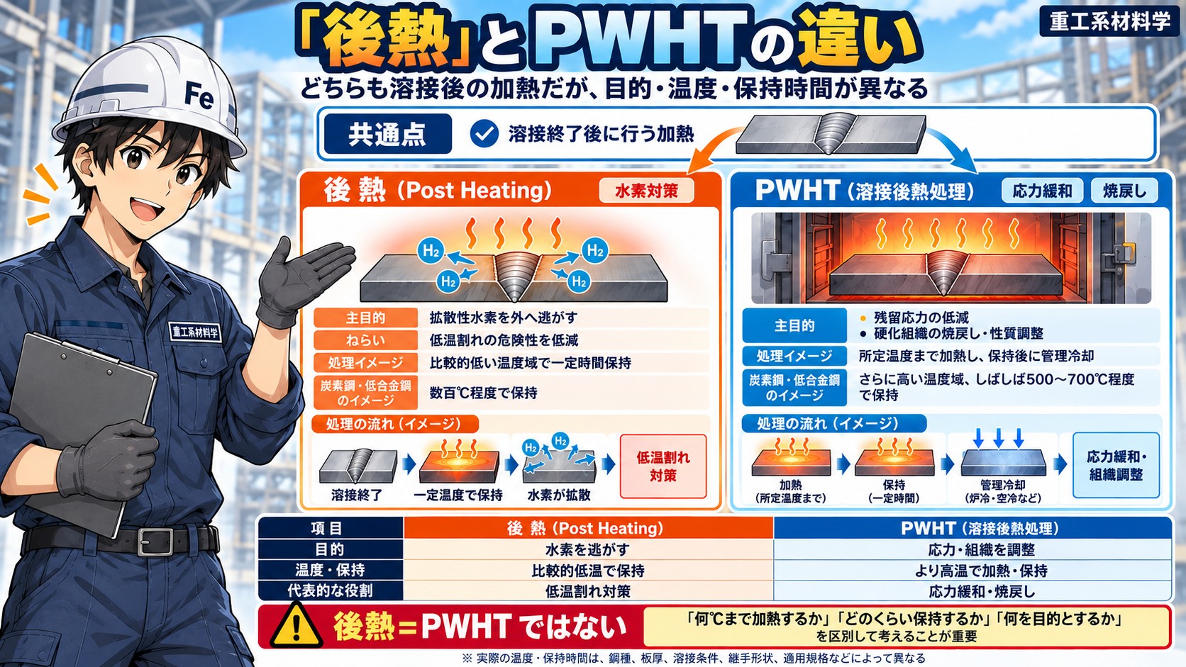 後熱とPWHT