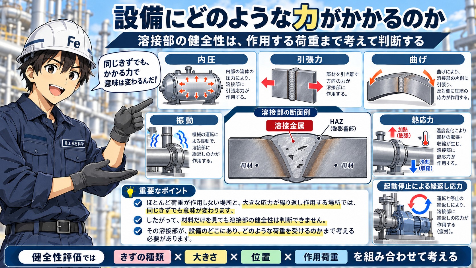 きずに作用する力