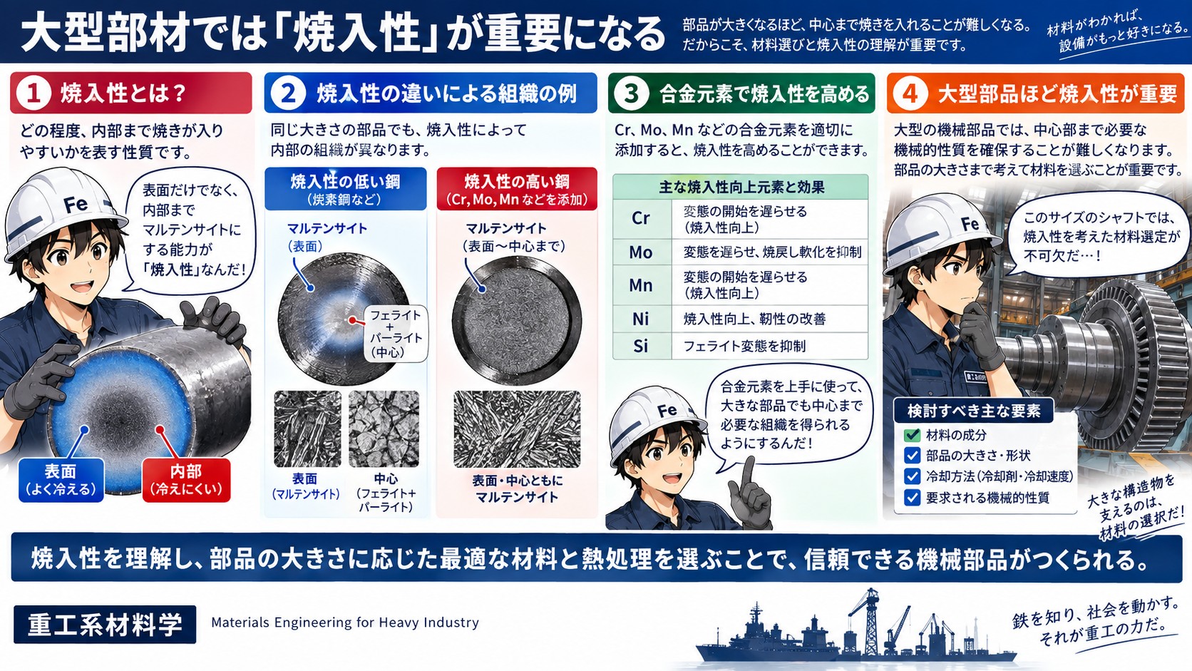 大型部材の焼入れ