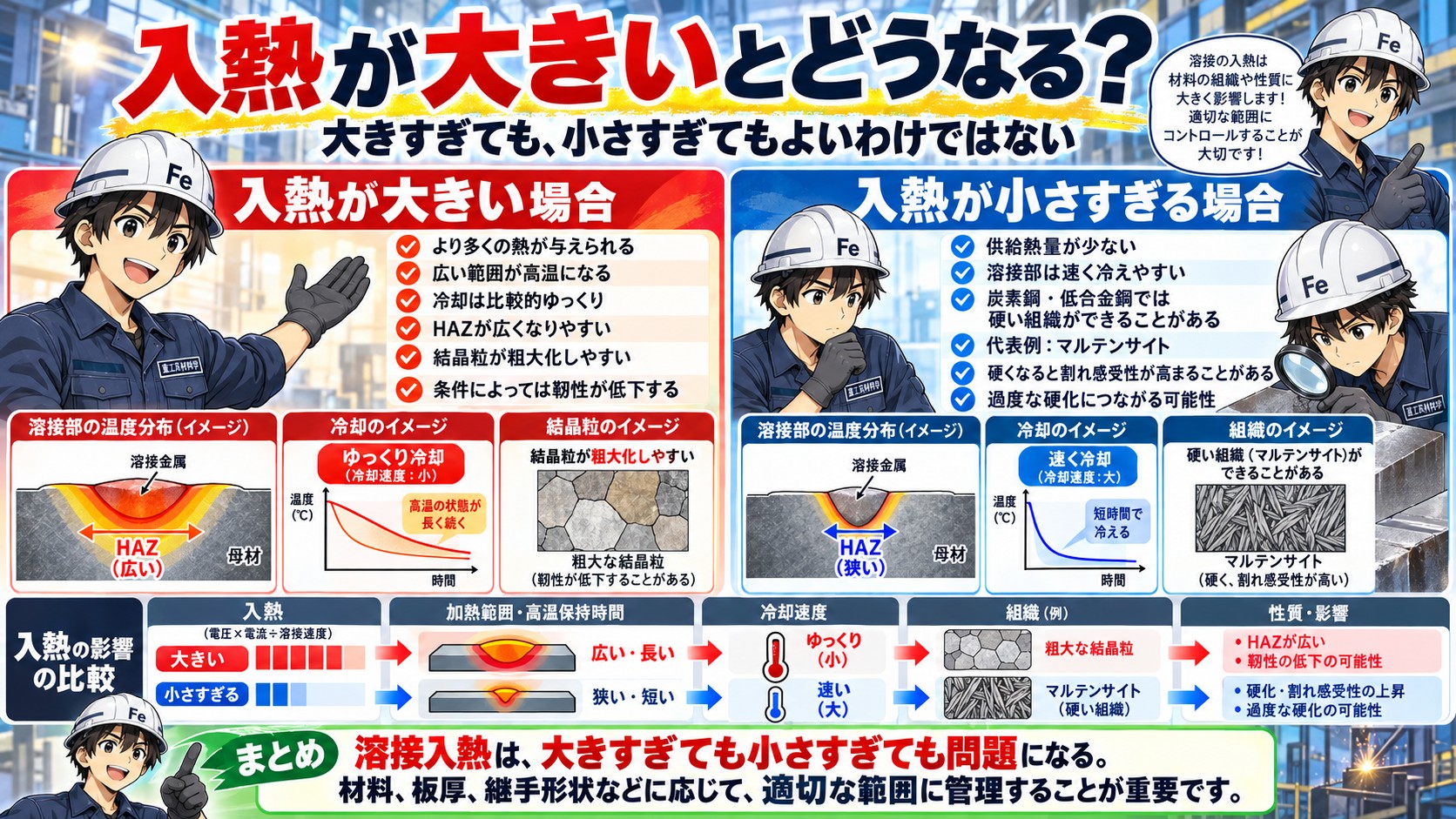 入熱の大小
