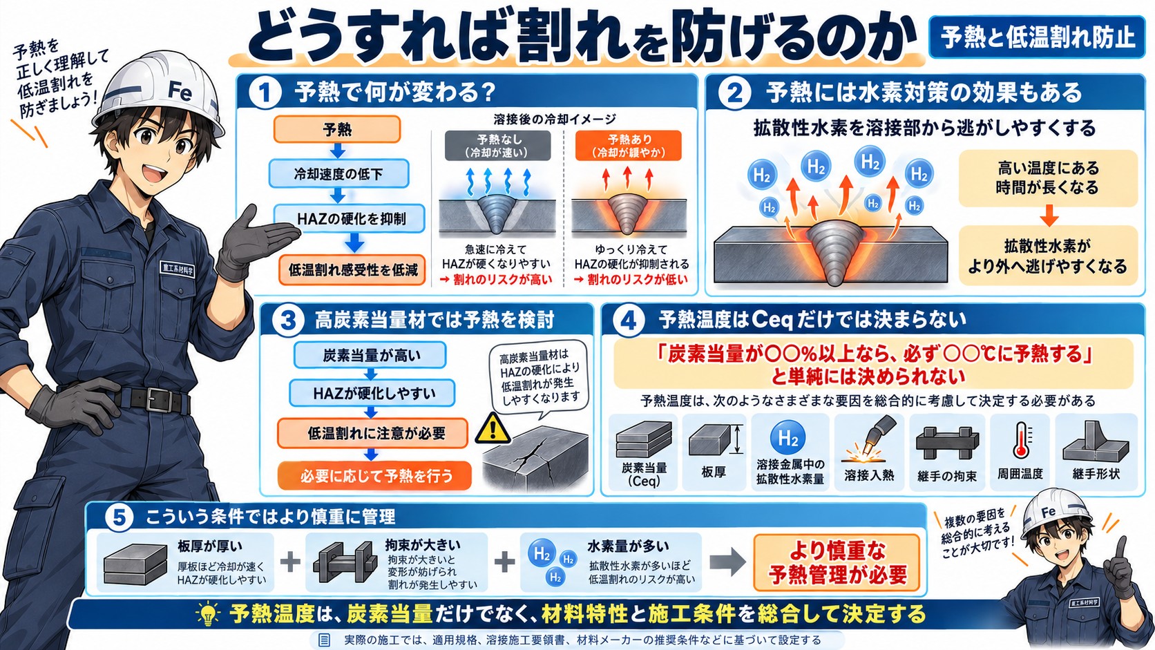 予熱で割れを防ぐ