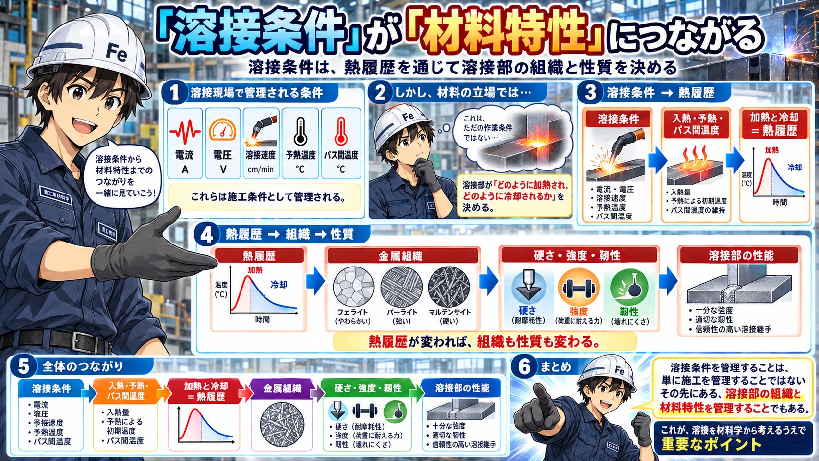 溶接条件が材料特性
