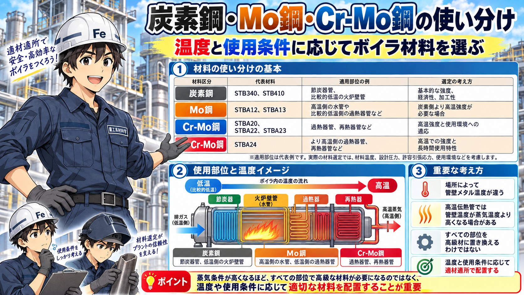 炭素鋼とクロモリ鋼の使い分け