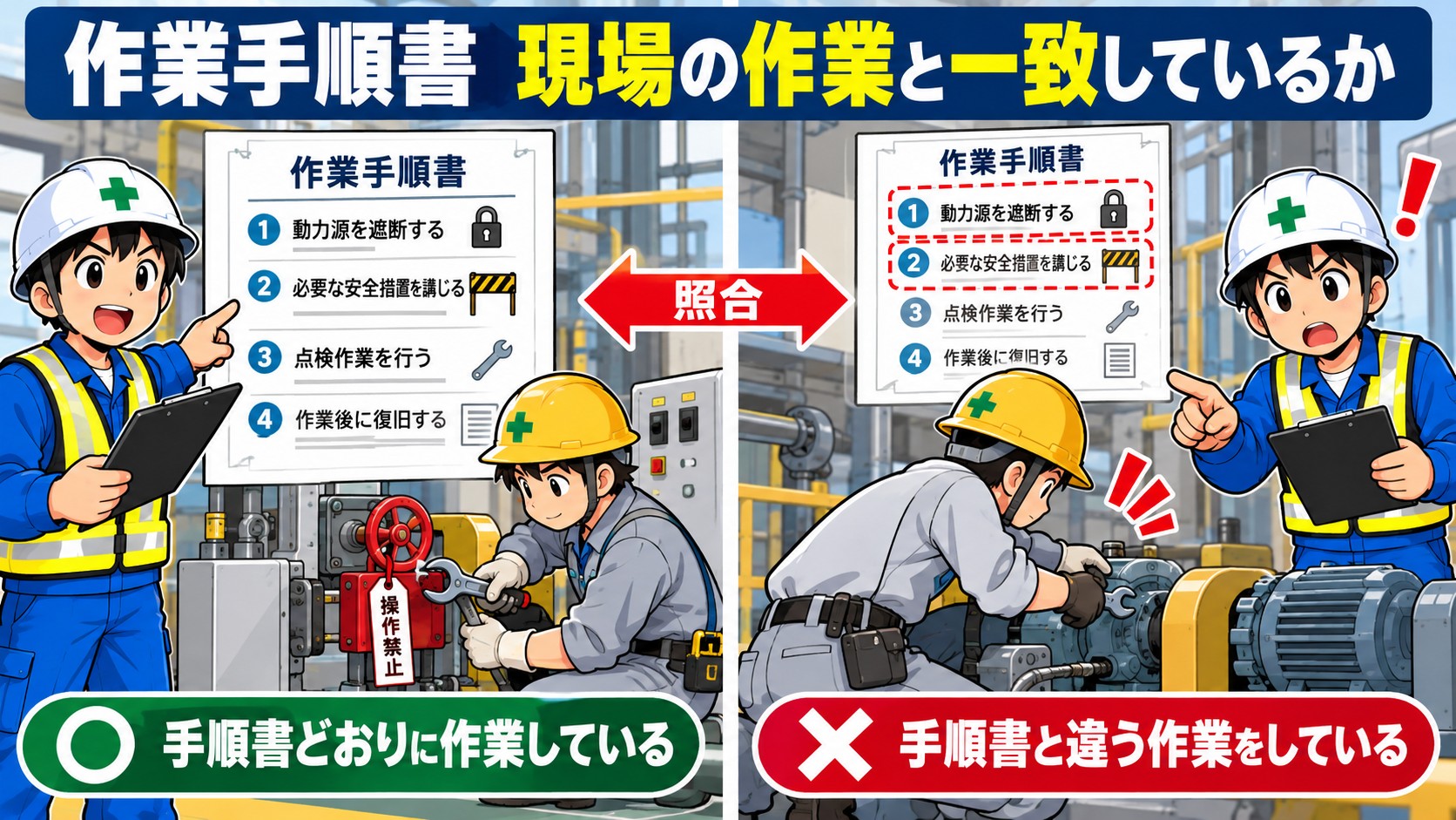 作業手順書と一致しているか