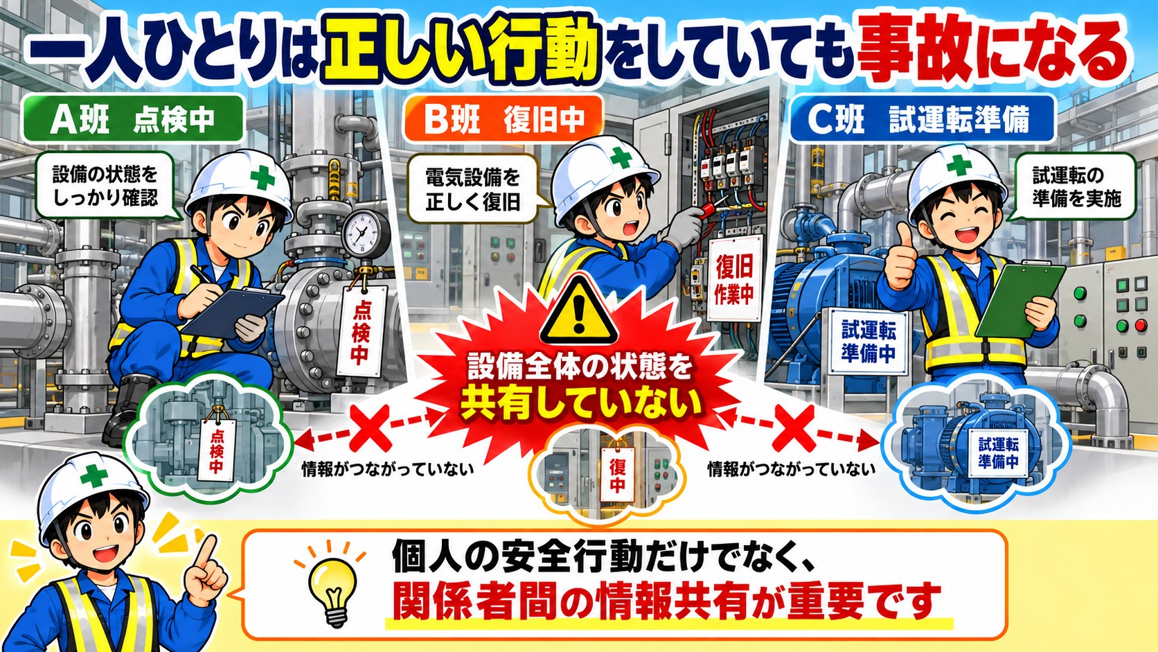 一人ひとりは正しい行動をしていても事故が起こる