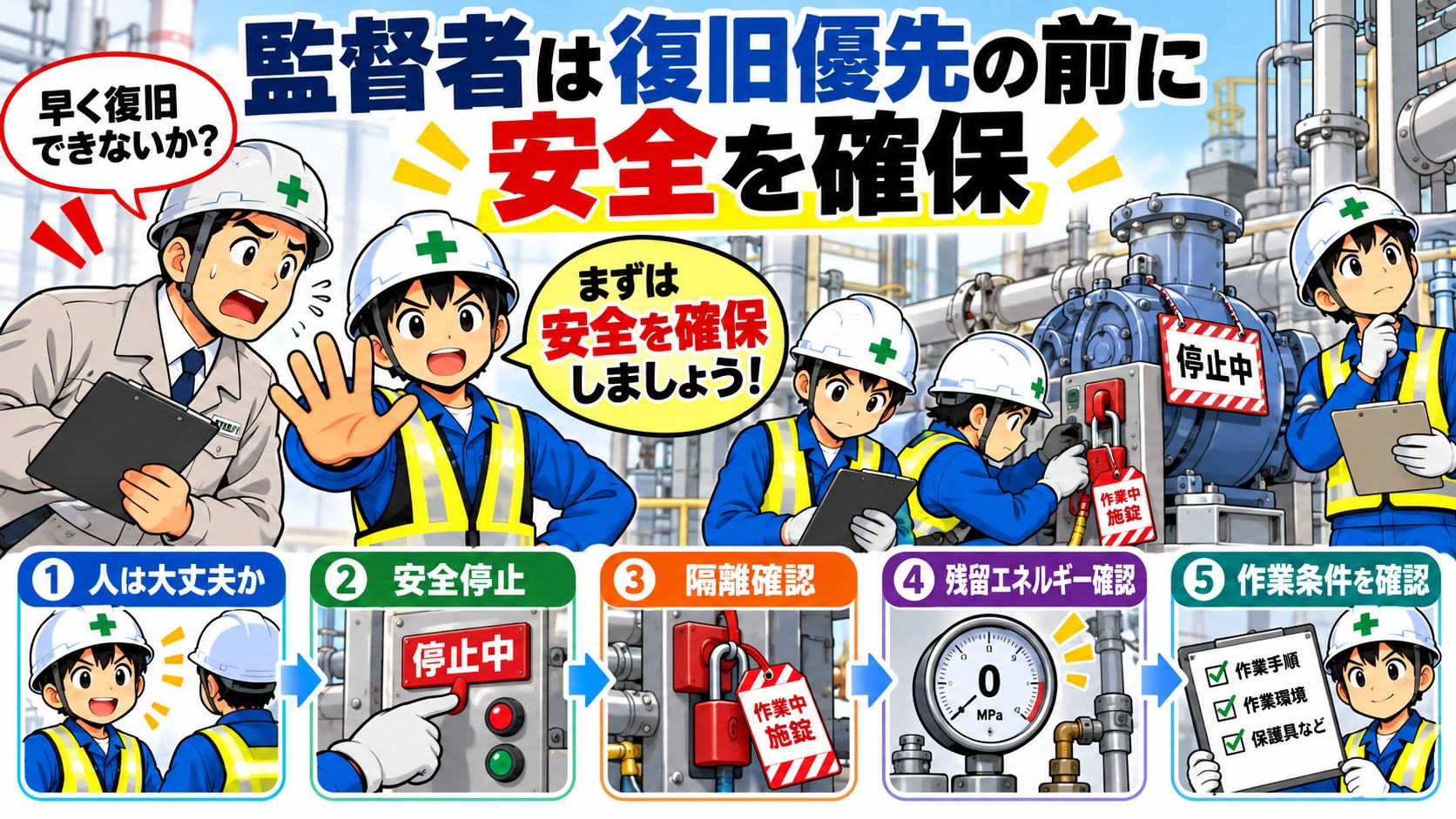 監督者は安全を確保