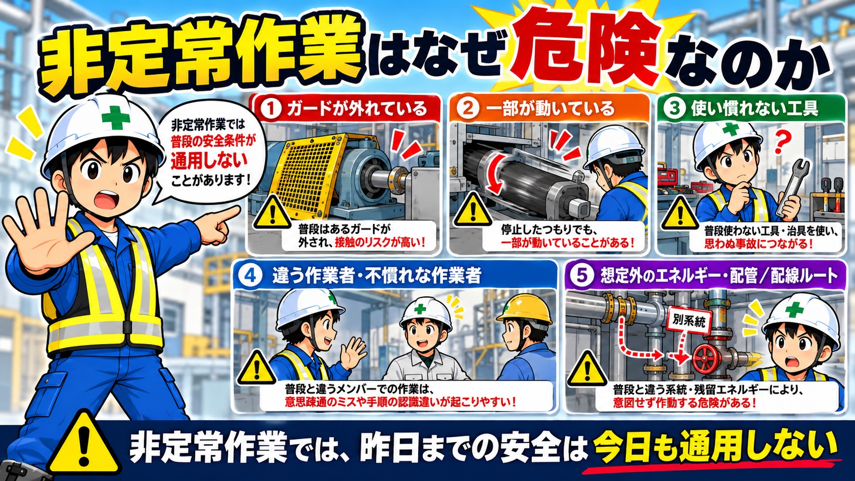 非定常作業は危険