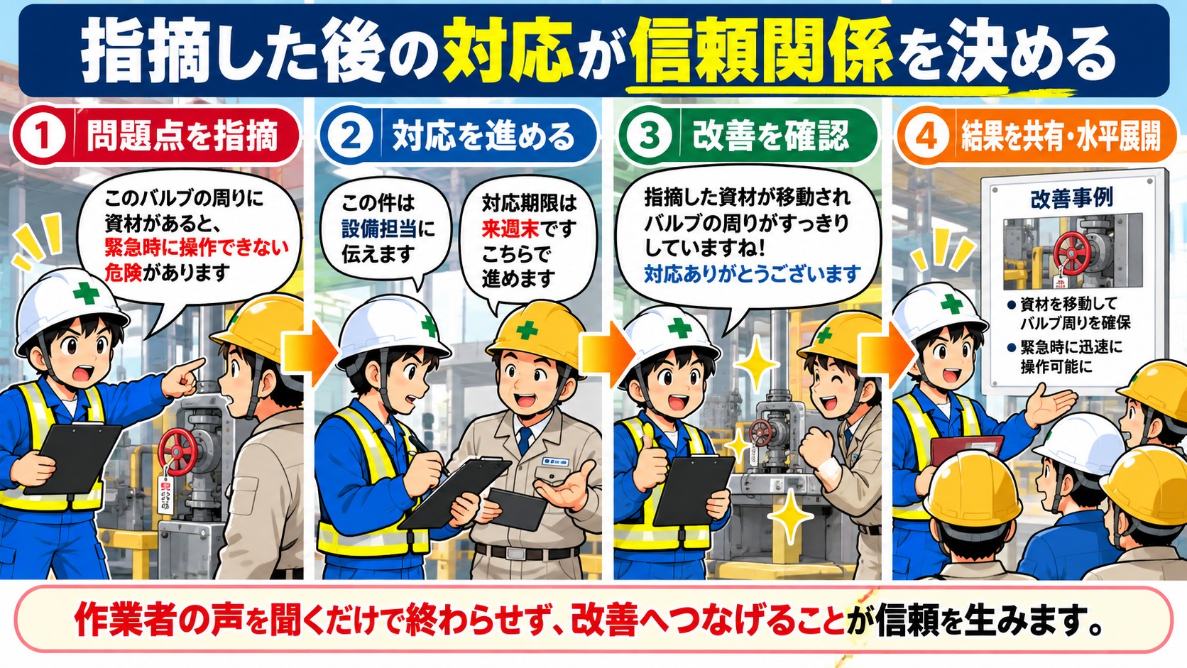 指摘した後の対応