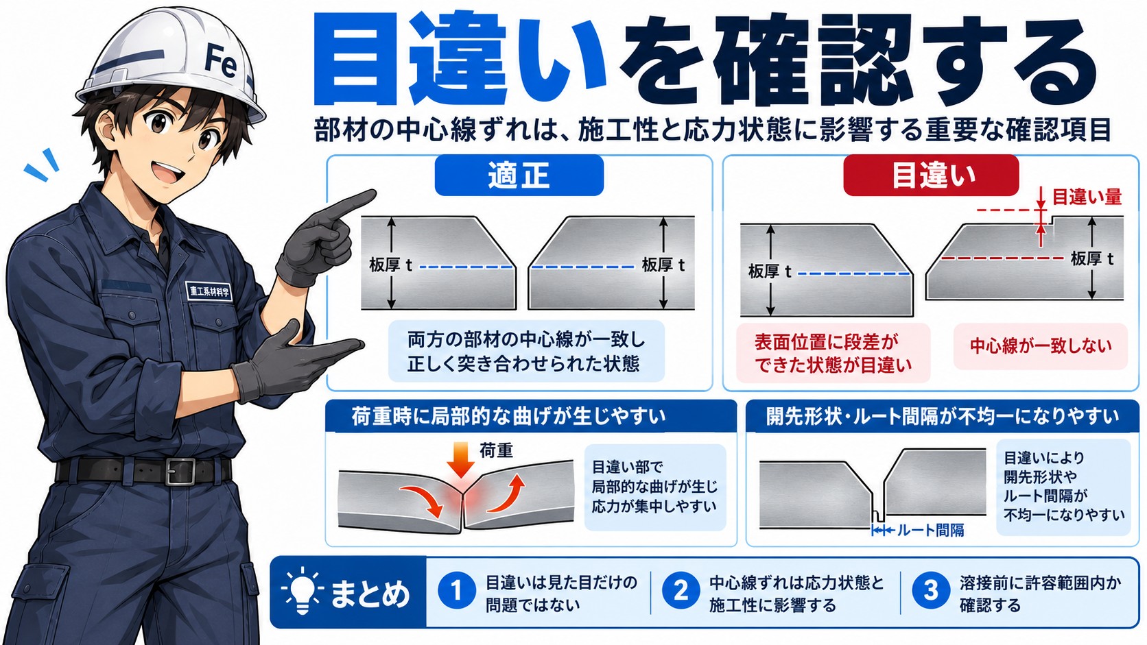 目違いの確認