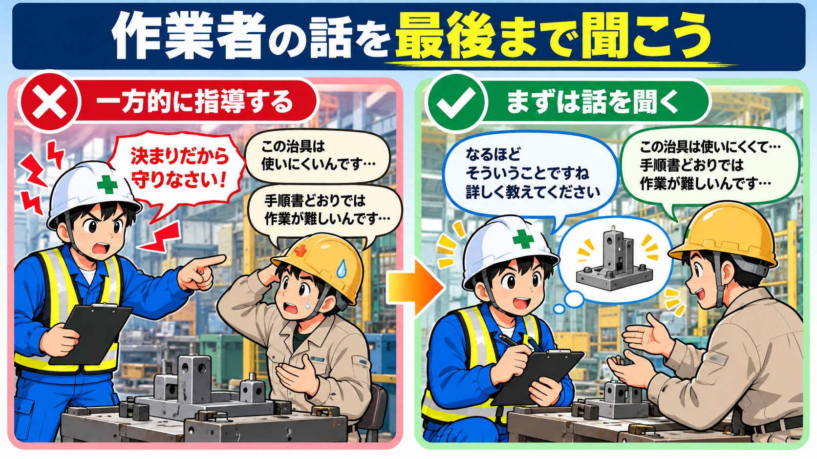 作業者の話を聞く