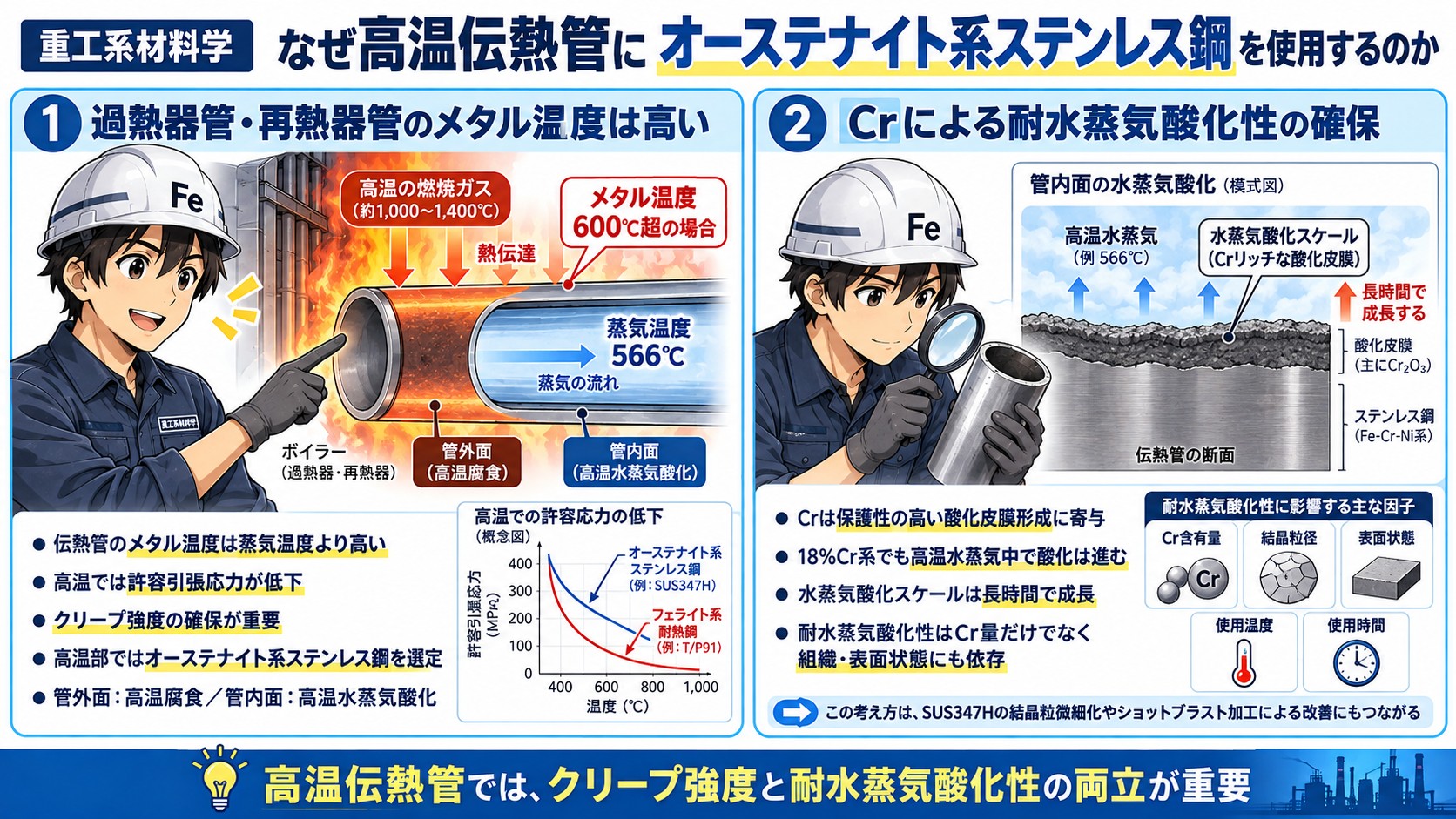 オーステナイト系ステンレス鋼が使用される理由