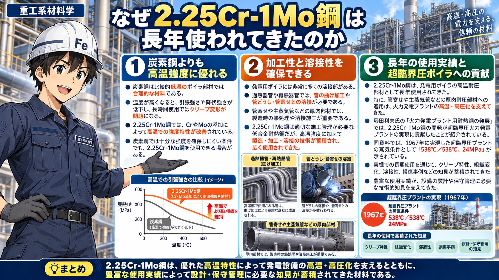 長年使用されるクロモリ鋼