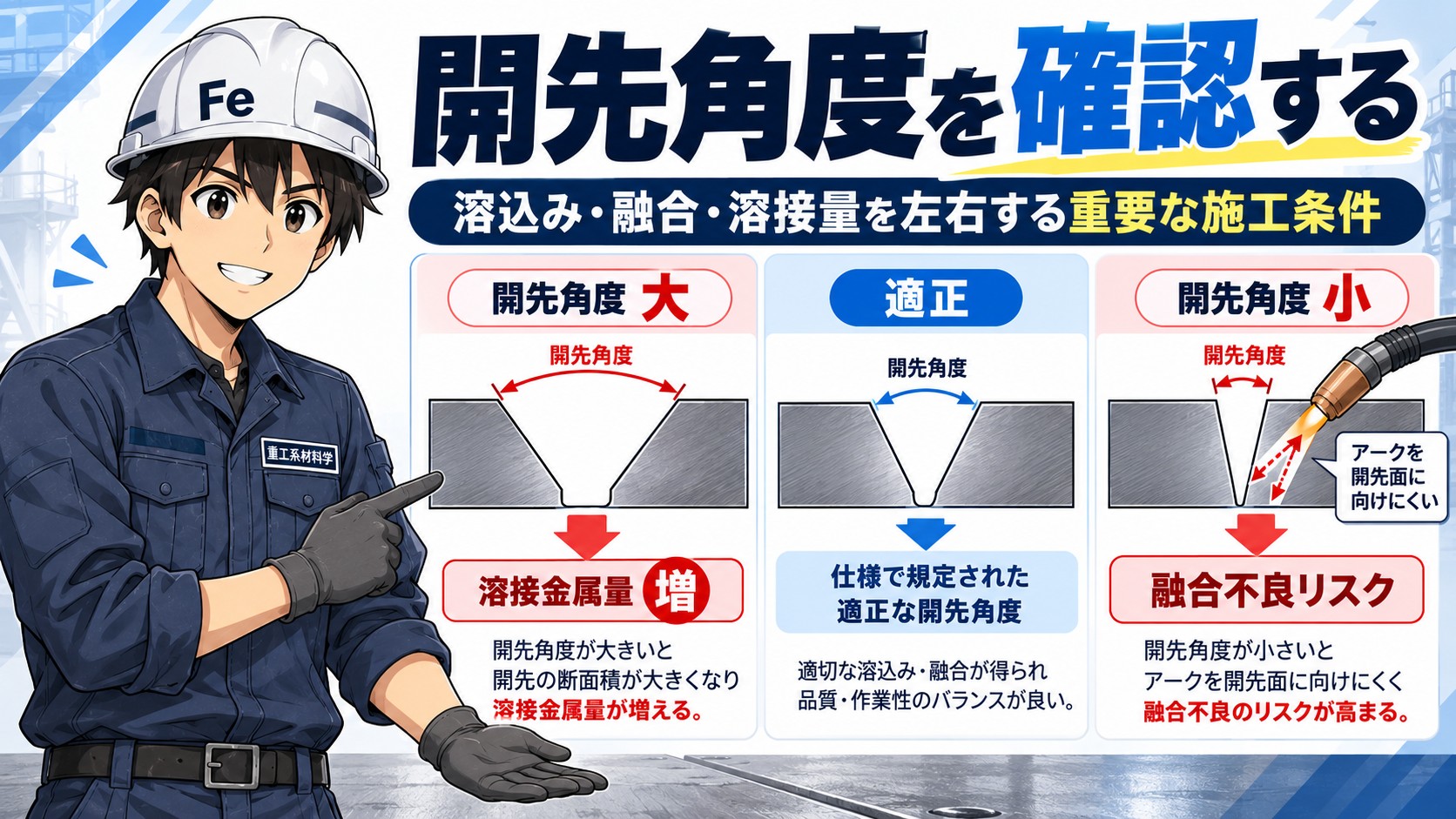 開先角度の確認