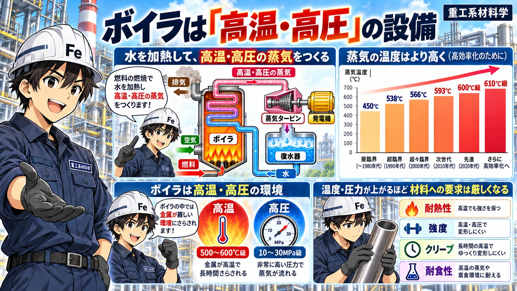 ボイラは高温高圧