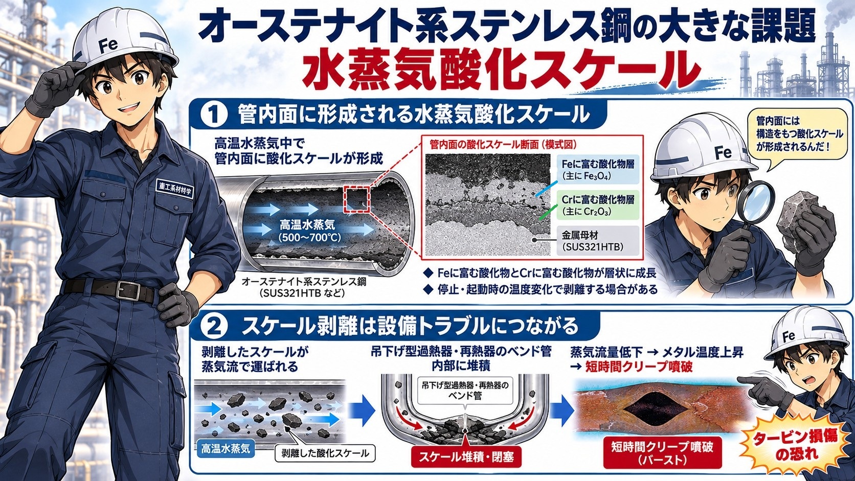 水蒸気酸化スケールの影響