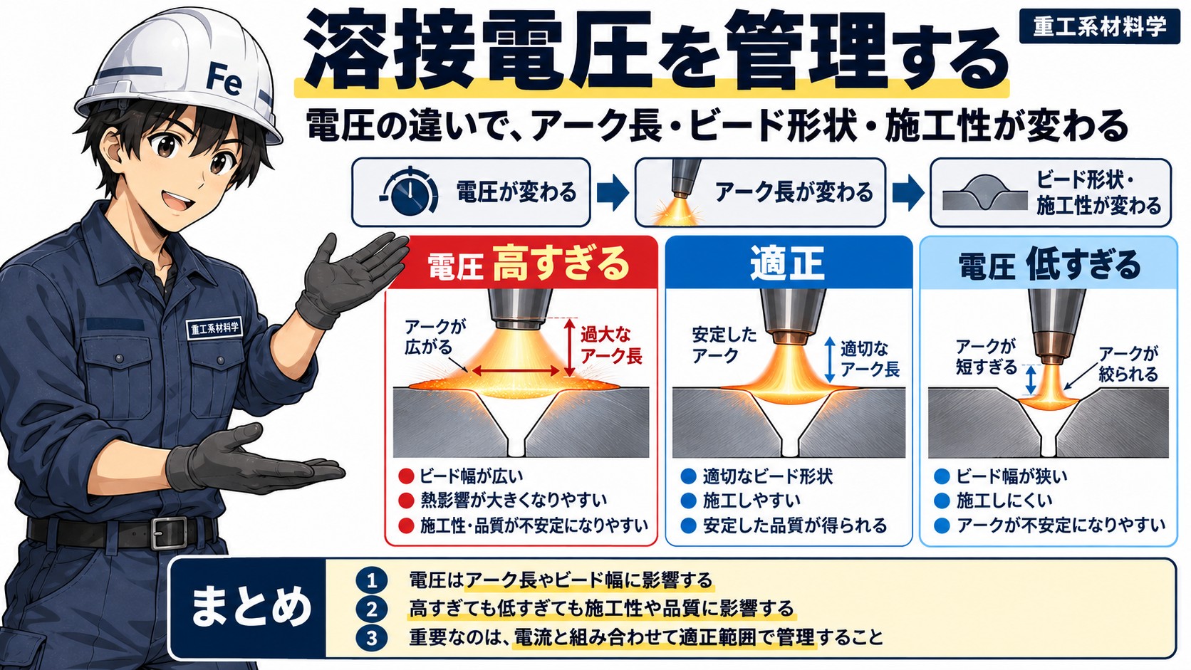 溶接電圧の管理