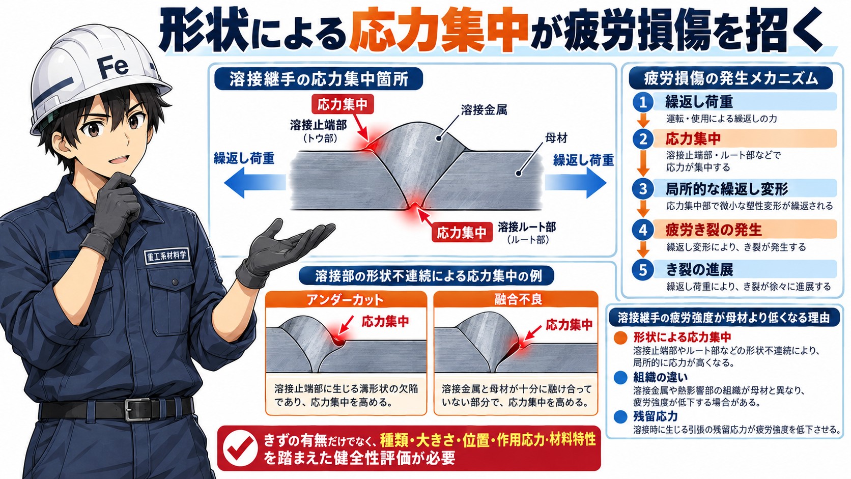 溶接部の応力集中