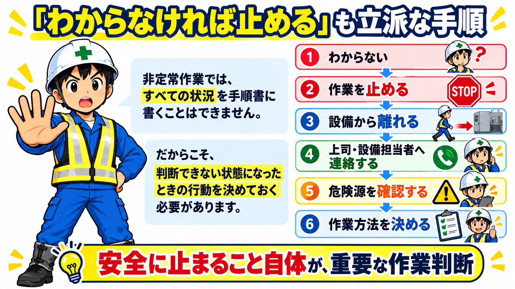 わからなければ止めるも手順
