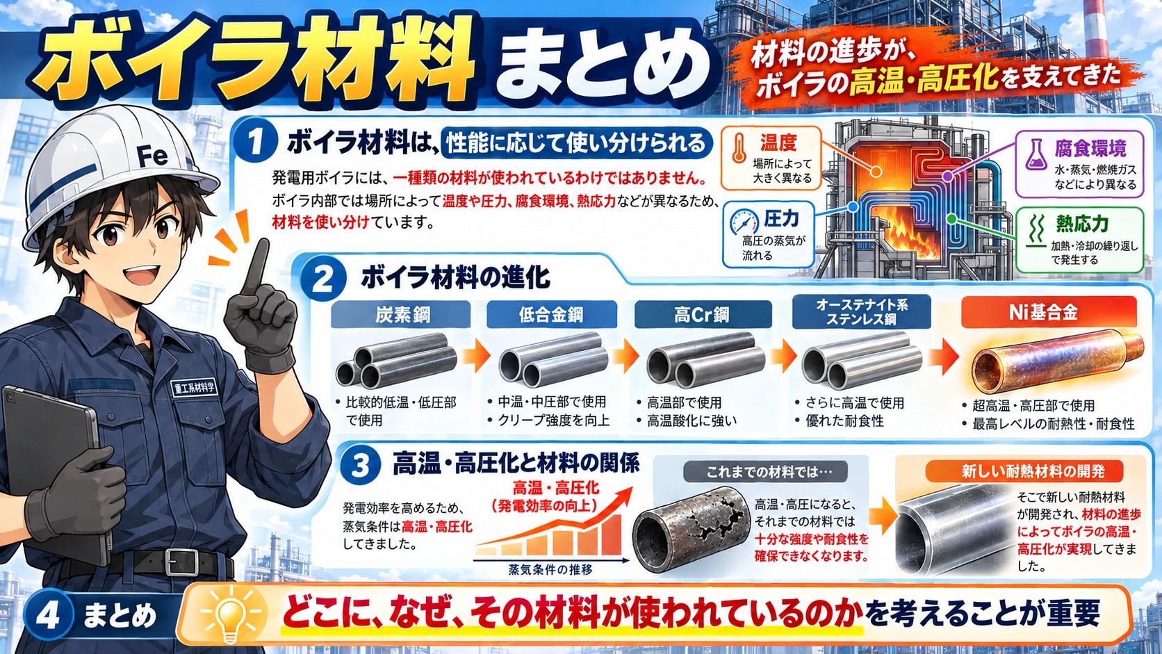 ボイラ材料まとめ