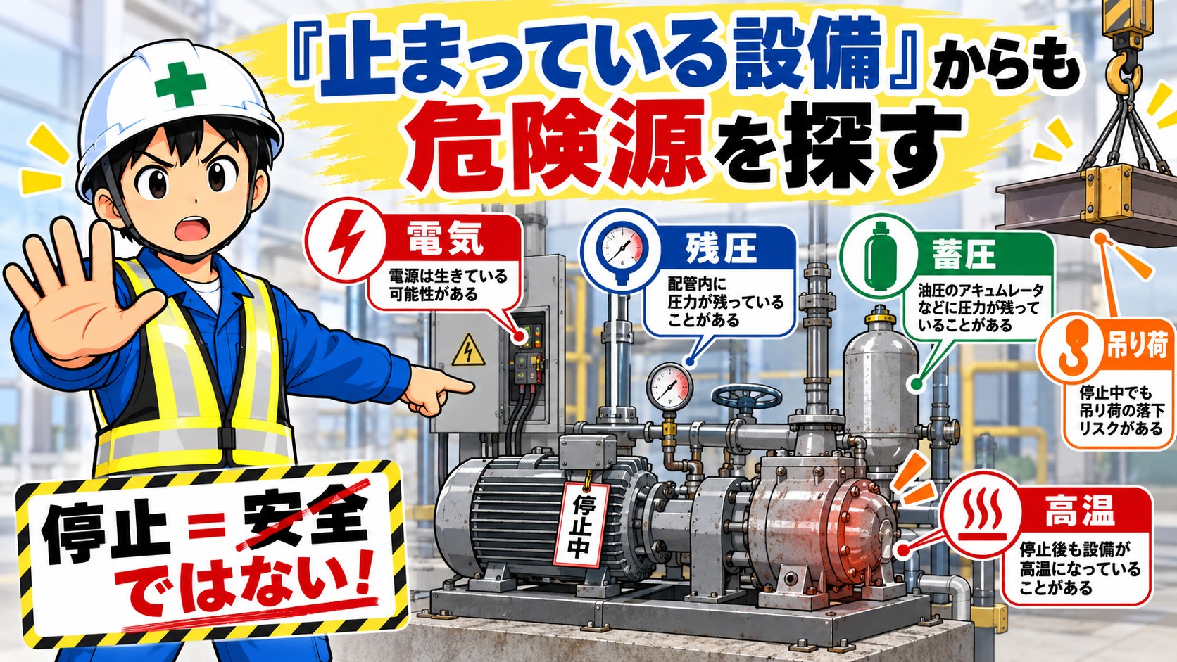 とまっている設備の危険源