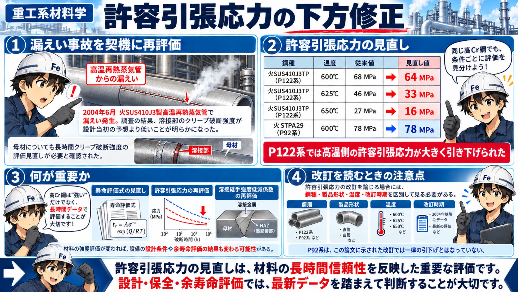 許容引張応力の下方修正