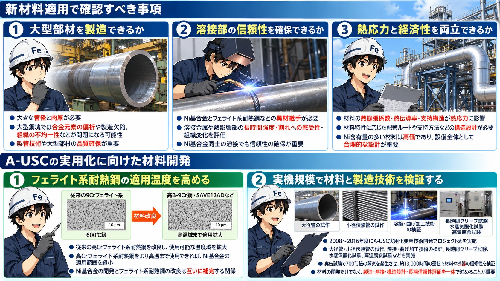 A-USC材料の開発