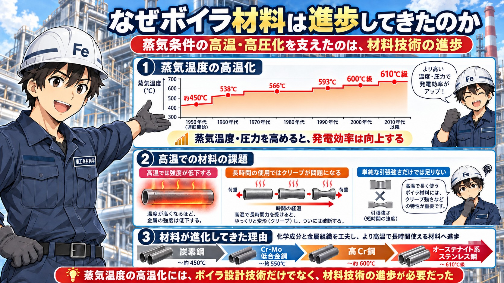 ボイラ材料の進歩