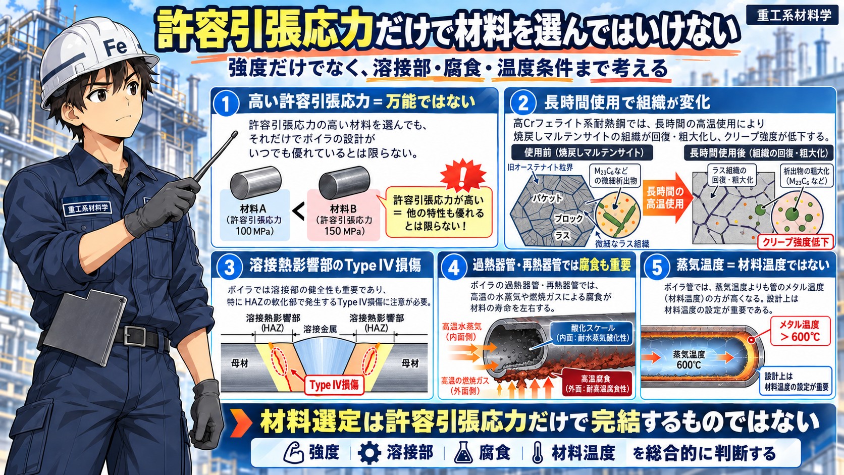 許容引張応力だけで材料を選択できない