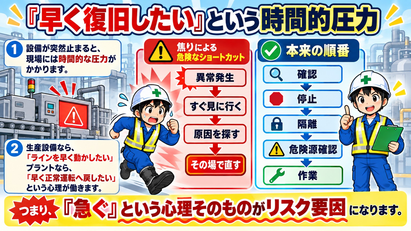 早く復旧したい時間的圧力