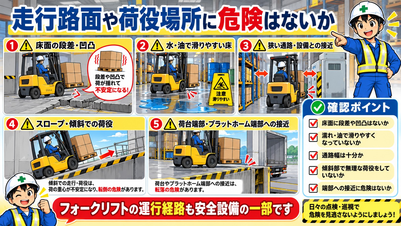 走行路面と荷役場所
