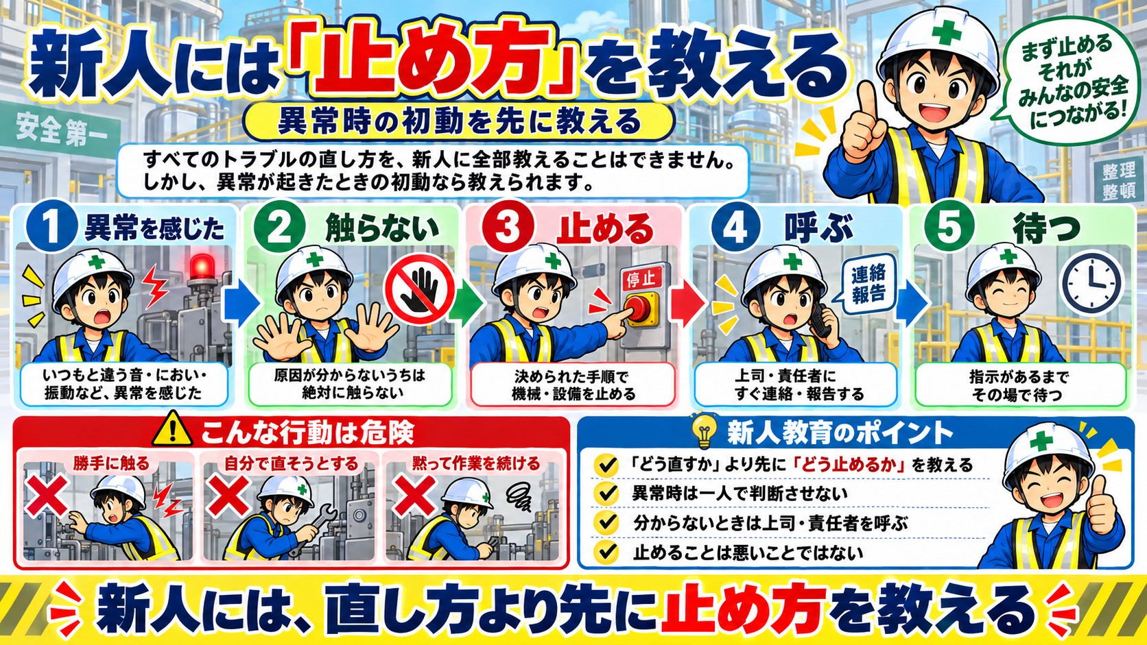 止め方を教える