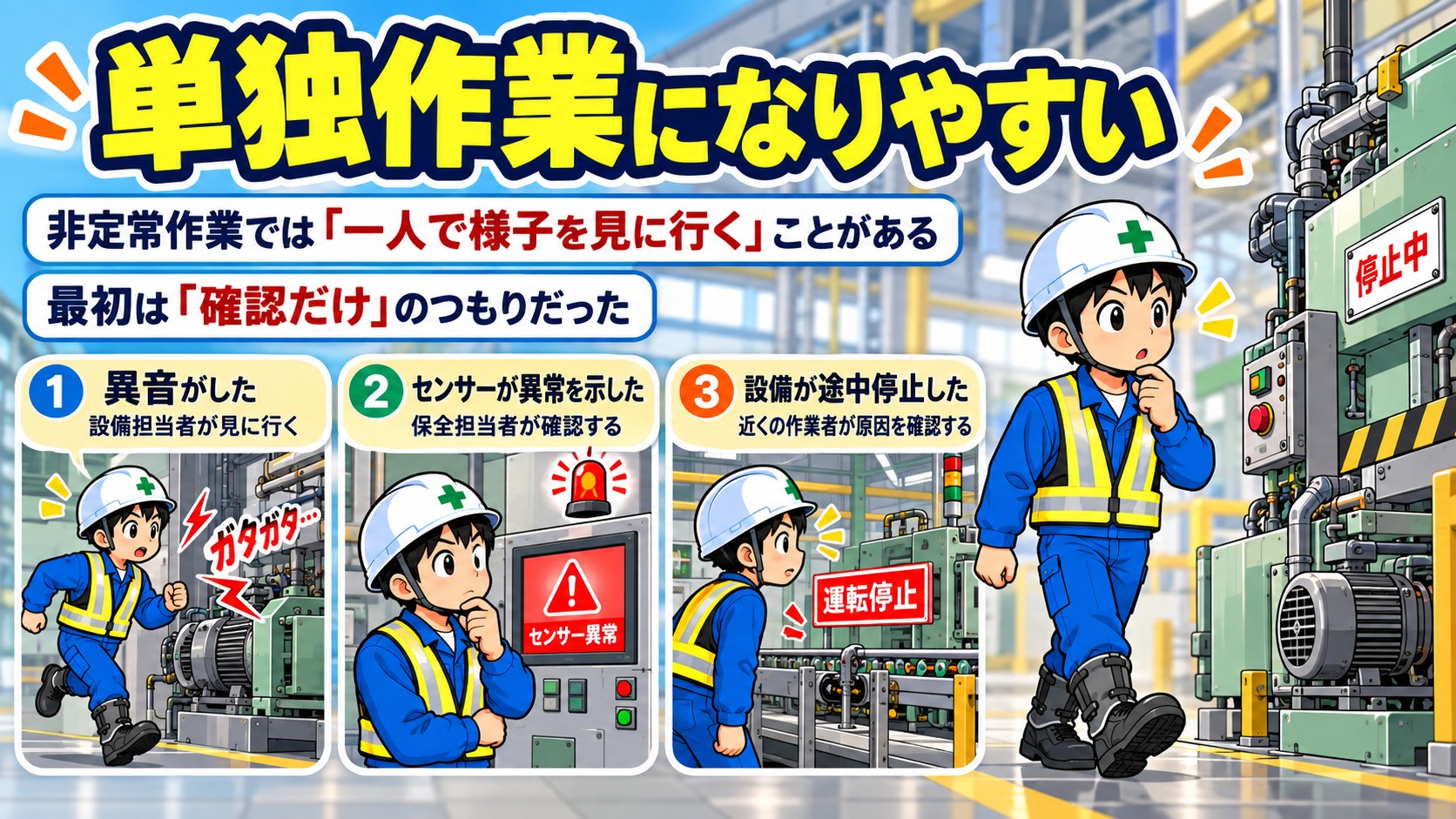 非定常作業は単独作業になりやすい