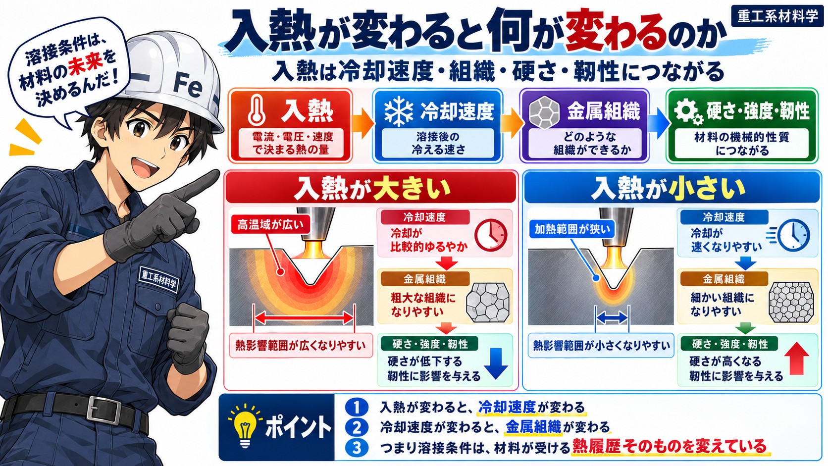 入熱が変わると何が変わる?