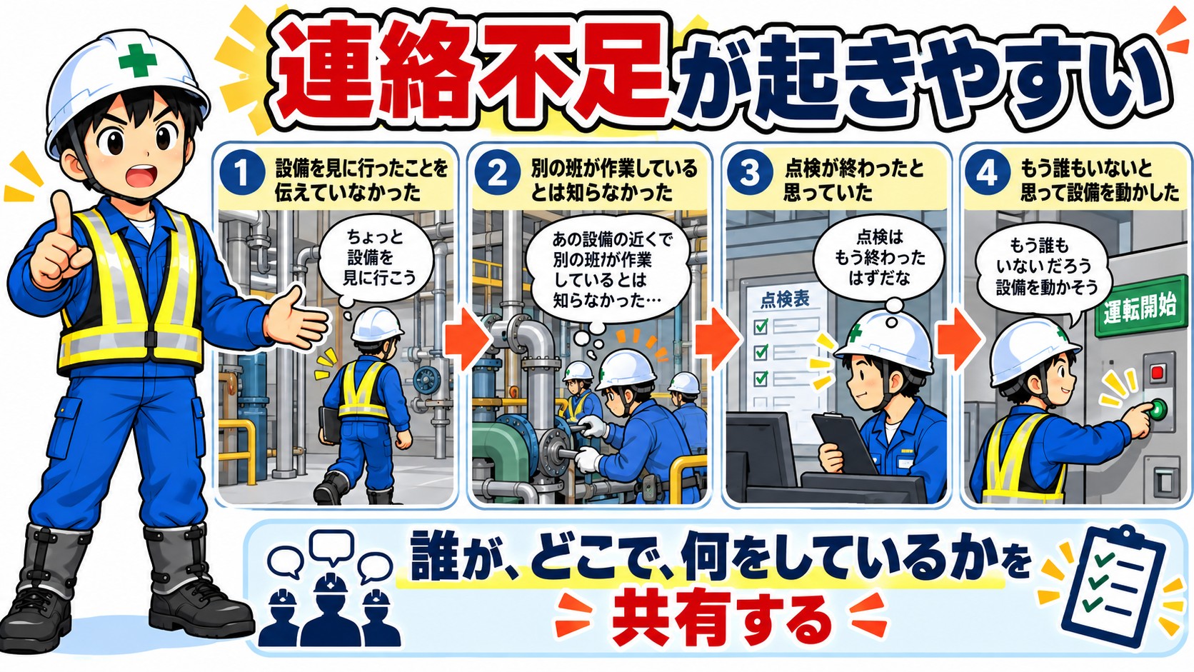 非定常作業は連絡不足が起きやすい